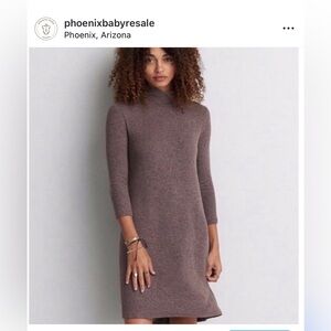 American Eagle Dress Sweater Dress Turtleneck Soft Brown Abercrombie & Fitch AE‎